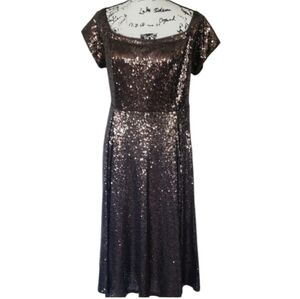 Torrid Elegant Brown/Gold Sequin Evening Dress Size 18 New